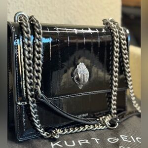 Kurt Geiger London Shoreditch Lizard Embossed Patent Leather Crossbody